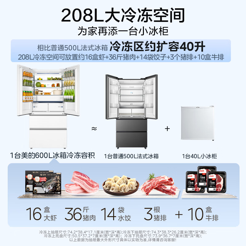 美的BCD-600WUFIPZM(E)冰箱图片