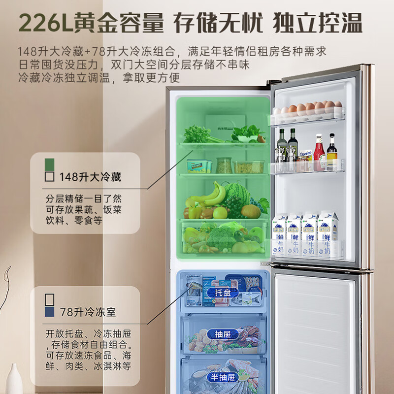 澳柯玛BCD-226WH冰箱图片