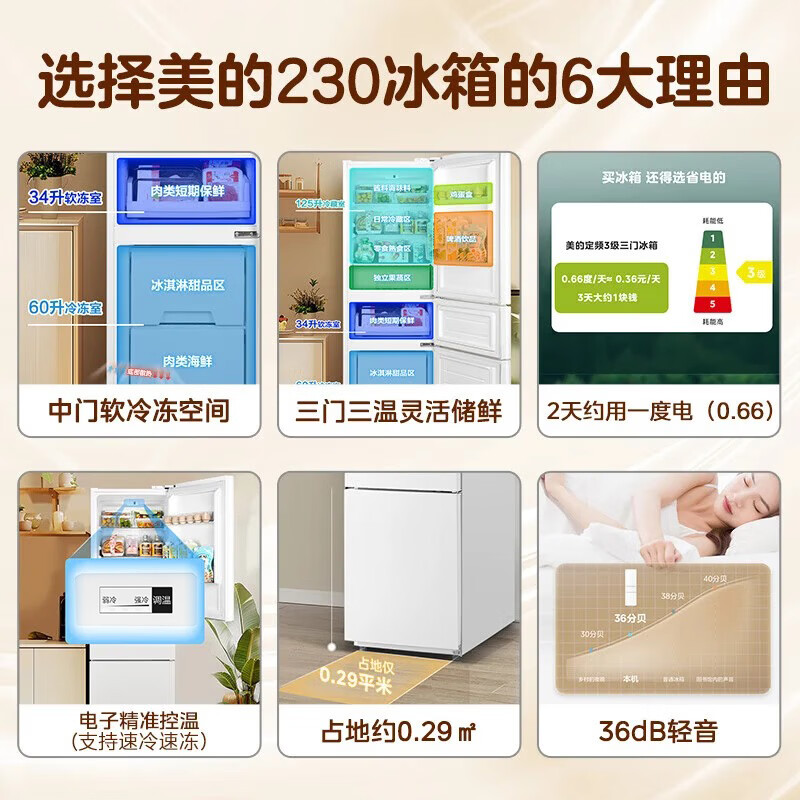 美的MR-230TE冰箱图片