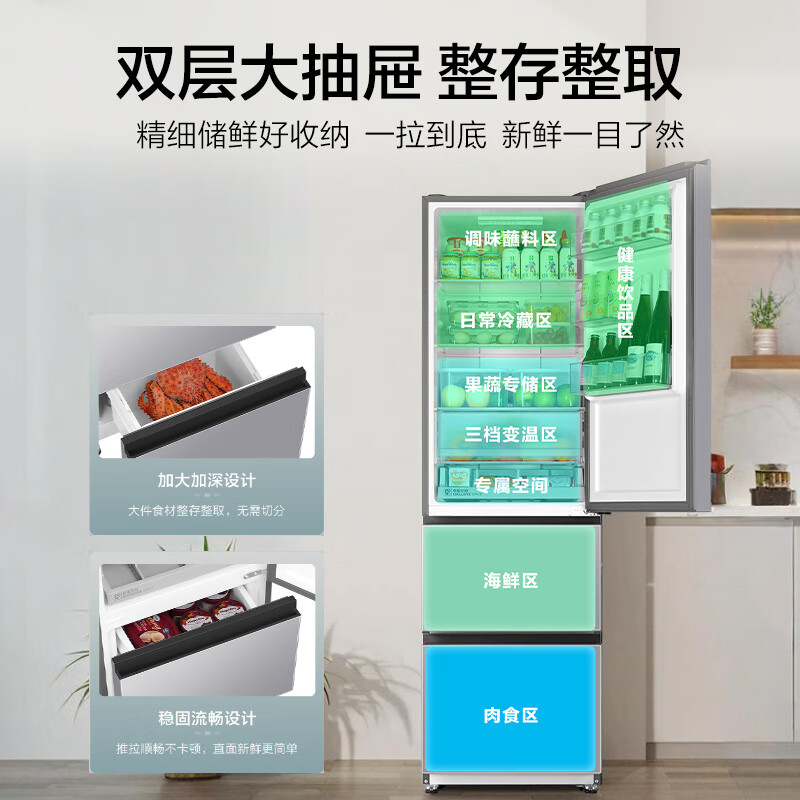 海尔BCD-310WGHD3E7WV冰箱图片