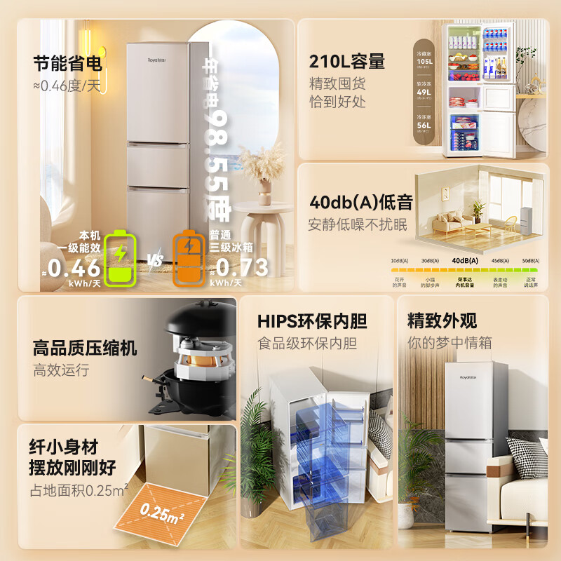 荣事达R210T冰箱图片