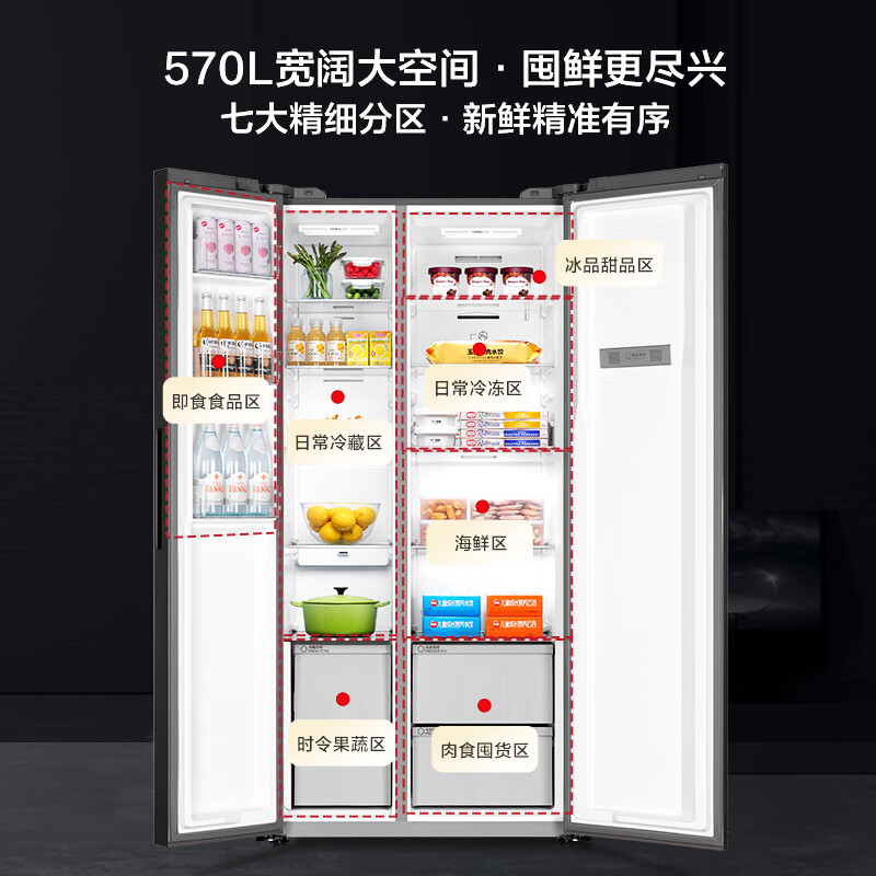 海尔BCD-570WLHSSEDSW冰箱图片