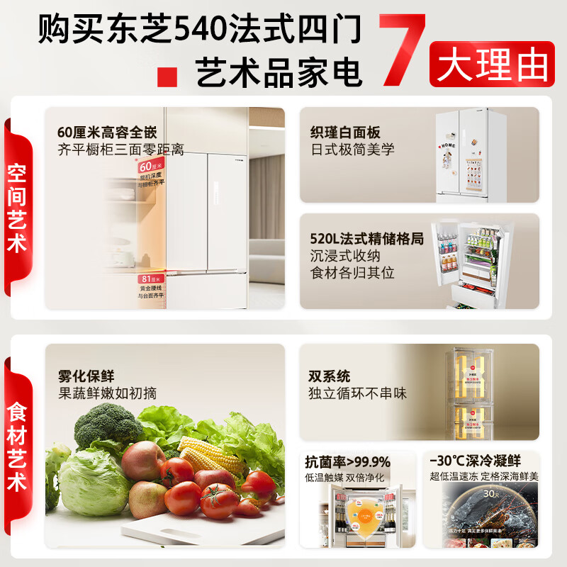 东芝GR-RF540WI-PM171冰箱图片
