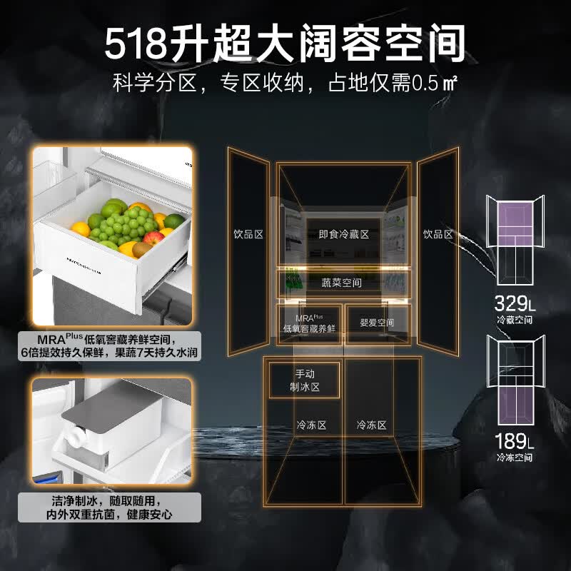 卡萨帝BCD-518WGCTDM4GUU1冰箱图片