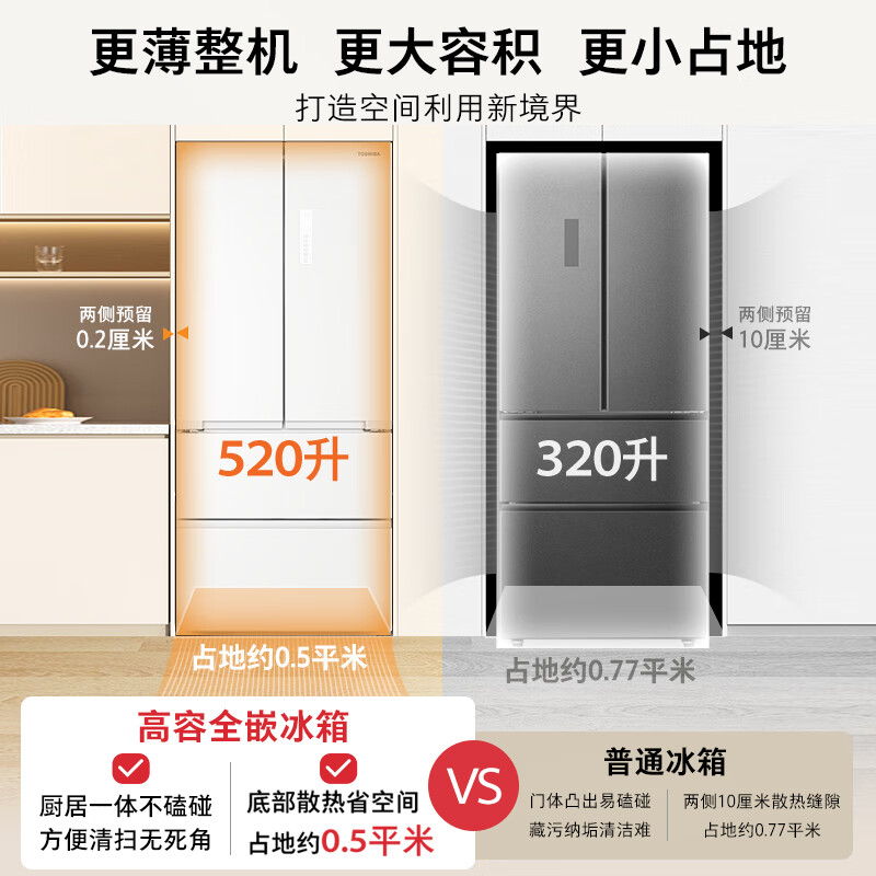 东芝GR-RF540WI-PM171冰箱图片