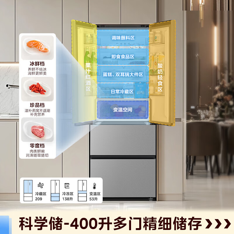 美的MR-417WFPE冰箱图片