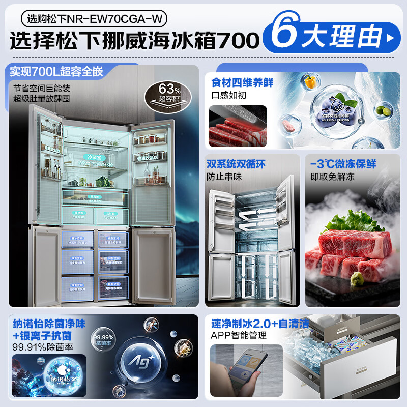 松下NR-EW70CGA-W冰箱图片