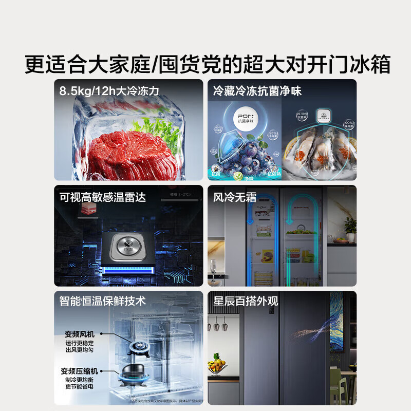 海信BCD-611WFK1DPQ冰箱图片