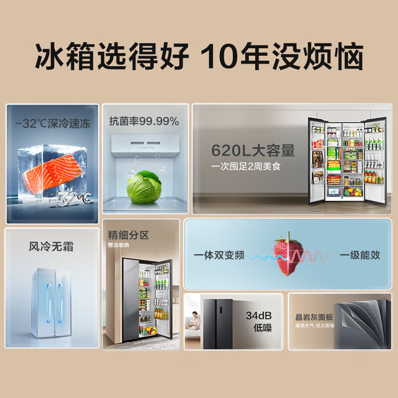 TCL-BCD-620WEPF1冰箱图片