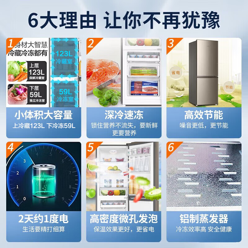 海尔BCD-182LHC2E0YH冰箱图片
