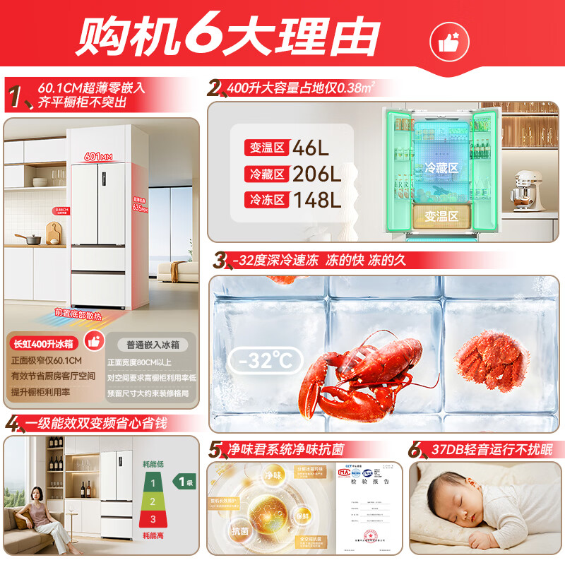 长虹BCD-400WFPU9CZH冰箱图片
