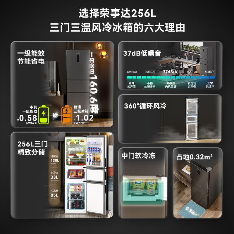 荣事达R256FT冰箱图片