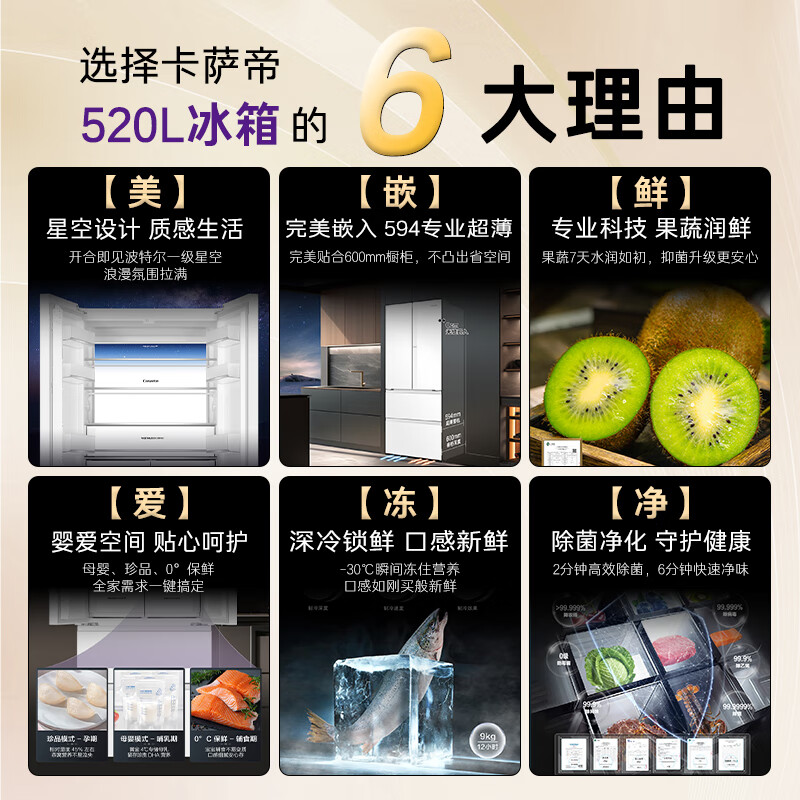 卡萨帝BCD-520WGCFDM4WKU1冰箱图片