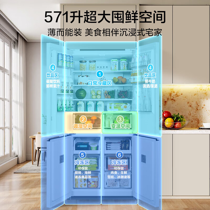 美的BCD-571WUSPZM(E)冰箱图片