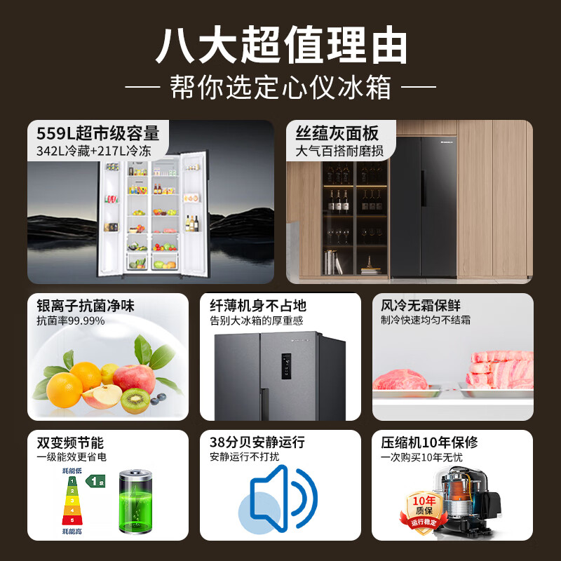 上菱BSE559PWL冰箱图片