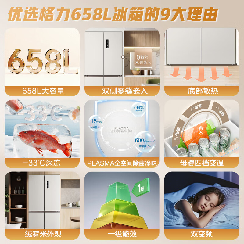 格力BCD-658WGNEK2SPDCA冰箱图片