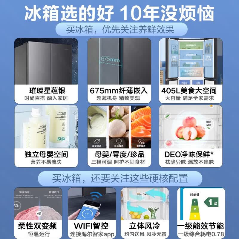 海尔BCD-405WLHTDEDS9U1冰箱图片