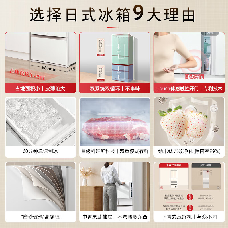 东芝GR-RM479WE-PG1B3冰箱图片