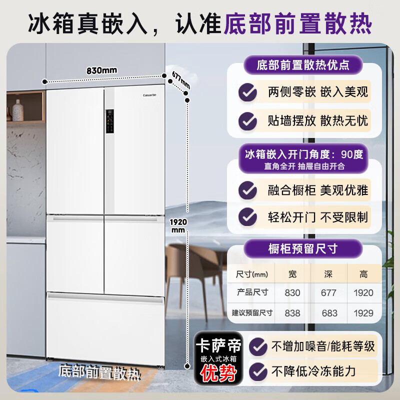 卡萨帝BCD-520WLCFPM4WKU1冰箱图片