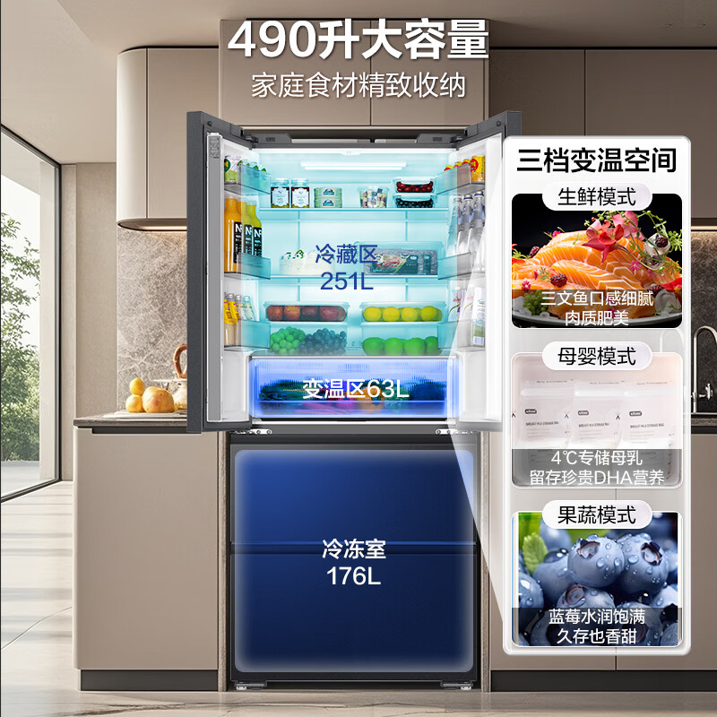 海尔BCD-490WGHFDEDSD冰箱图片