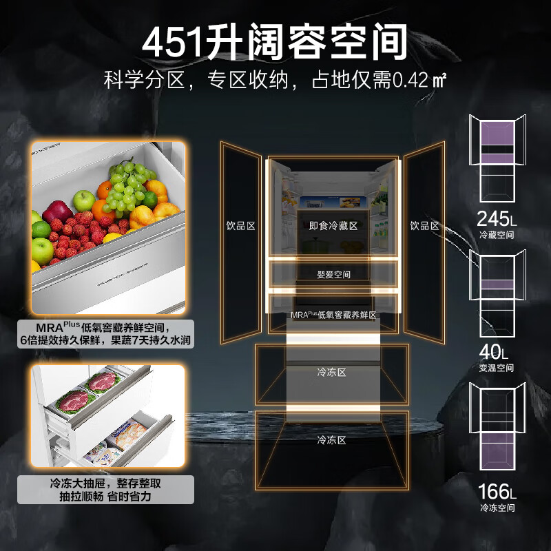 卡萨帝BCD-451WGCFDM4CTU1冰箱图片