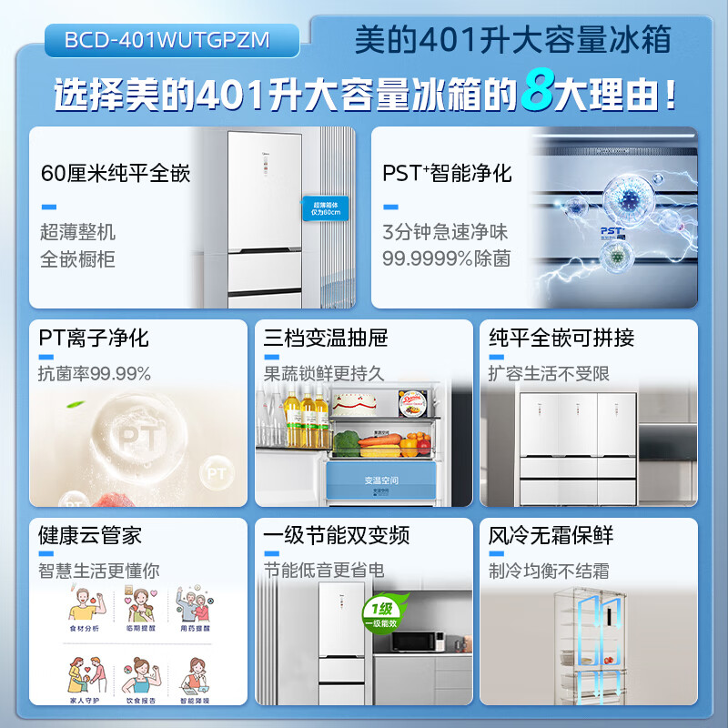 美的BCD-401WUTGPZM冰箱图片