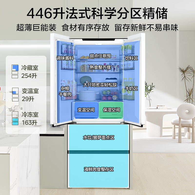 美的MR-468WUFPZE冰箱图片