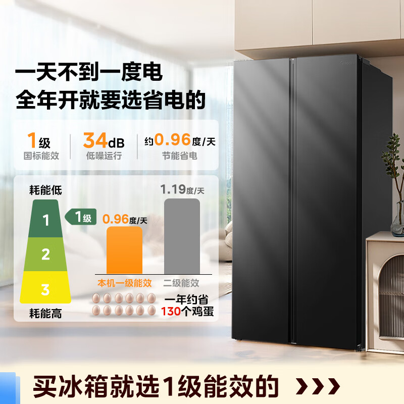 美的BCD-606WKPM(E)冰箱图片