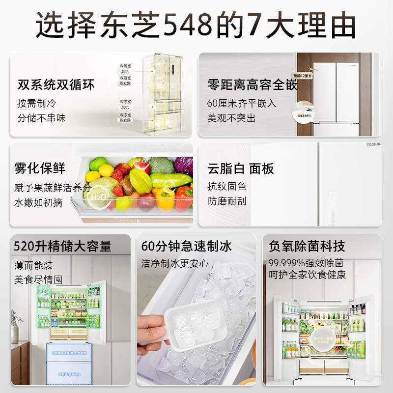 东芝GR-RF548WI-PM165冰箱图片