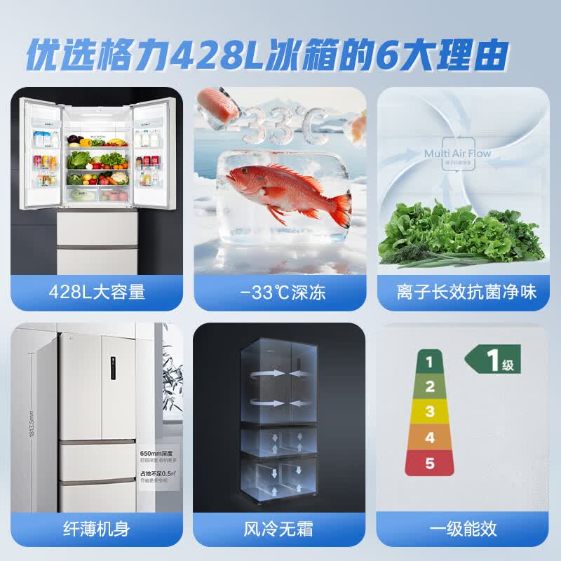格力BCD-428WGLAG1FPDCL冰箱图片