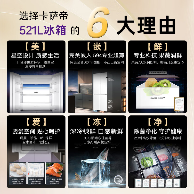 卡萨帝BCD-521WGCTDM4WKU1冰箱图片