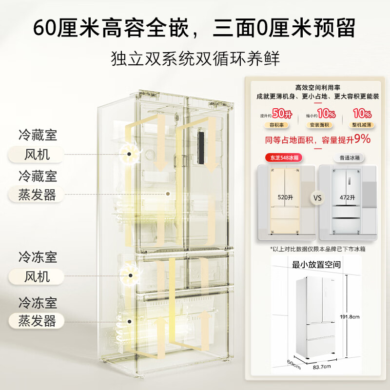 东芝GR-RF548WI-PM165冰箱图片