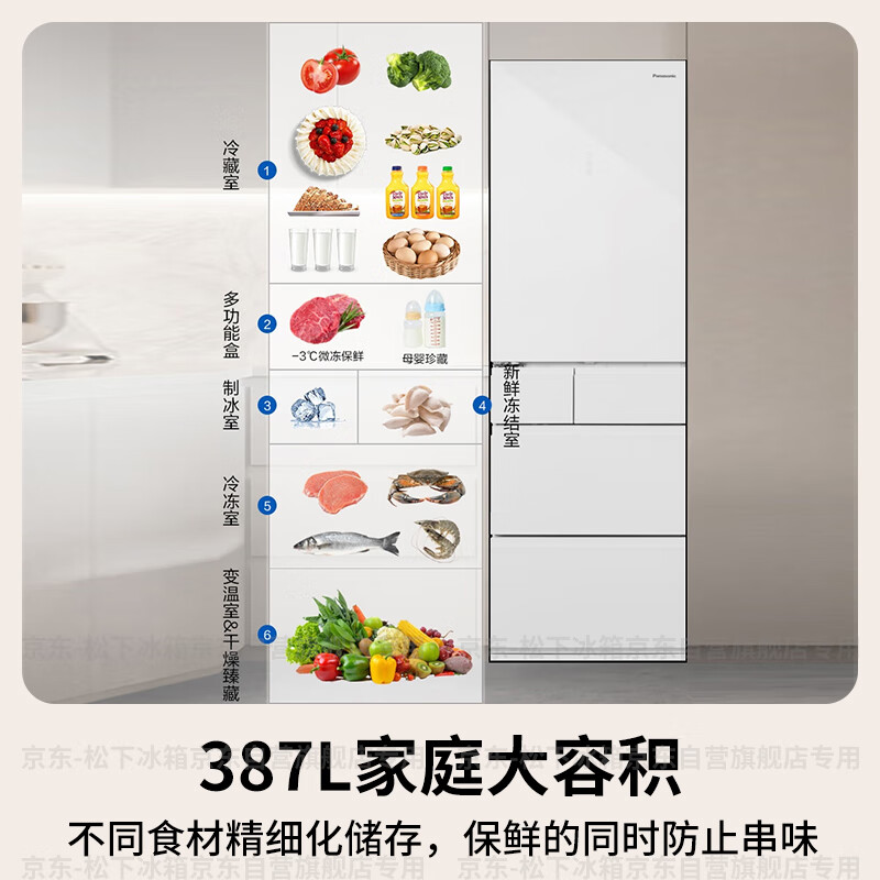 松下NR-EE40TXB-W冰箱图片