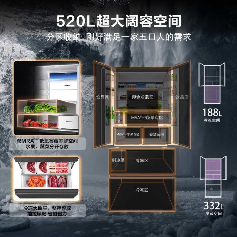 卡萨帝BCD-520WGCFDMGCTU1