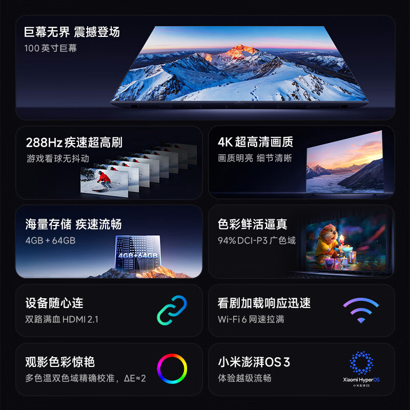 小米 L100RC-AP 100英寸电视图片 小米 L100RC-AP 100英寸电视图片