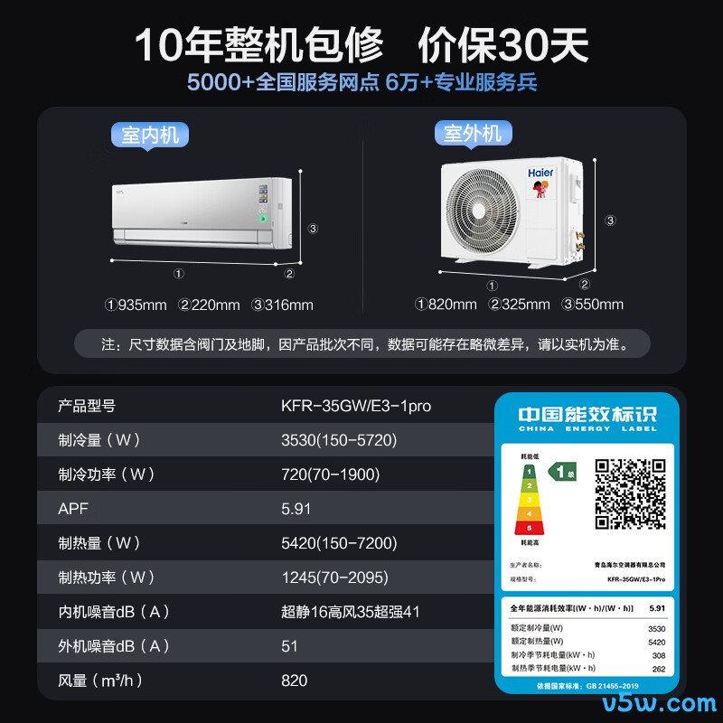 海尔 KFR-35GW/E3-1Pro 大1.5匹空调图片
