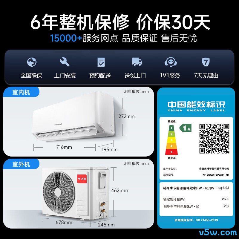万宝 KF-26GW/BPWB1-N1(Cool冷王) 大1匹空调图片
