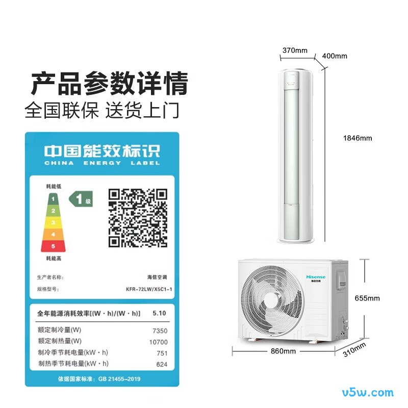 海信 KFR-72LW/X5C1-1 3匹空调图片