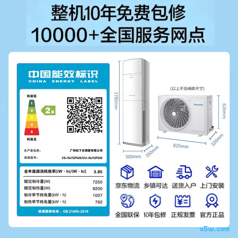 松下 NJ72F520 3匹空调图片
