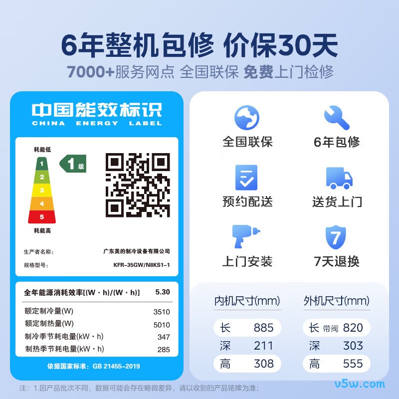 美的 KFR-35GW/N8KS1-1 1.5匹空调图片