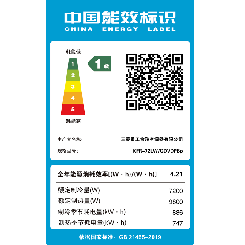 三菱 KFR-72LW/GDVDPBp 3匹空调图片