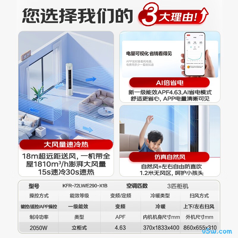 海信 KFR-72LW/E290-X1B 3匹空调图片