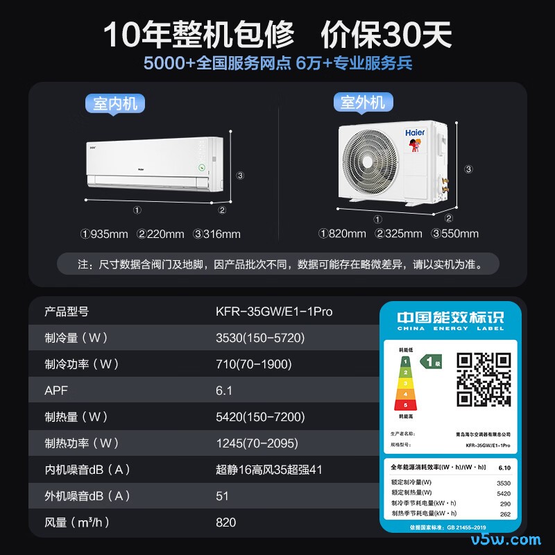 海尔 KFR-35GW/E1-1Pro 大1.5匹空调图片