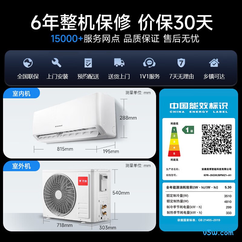 万宝 KFR-35GW/BPMZ1-A1(省电宝） 大1.5匹空调图片