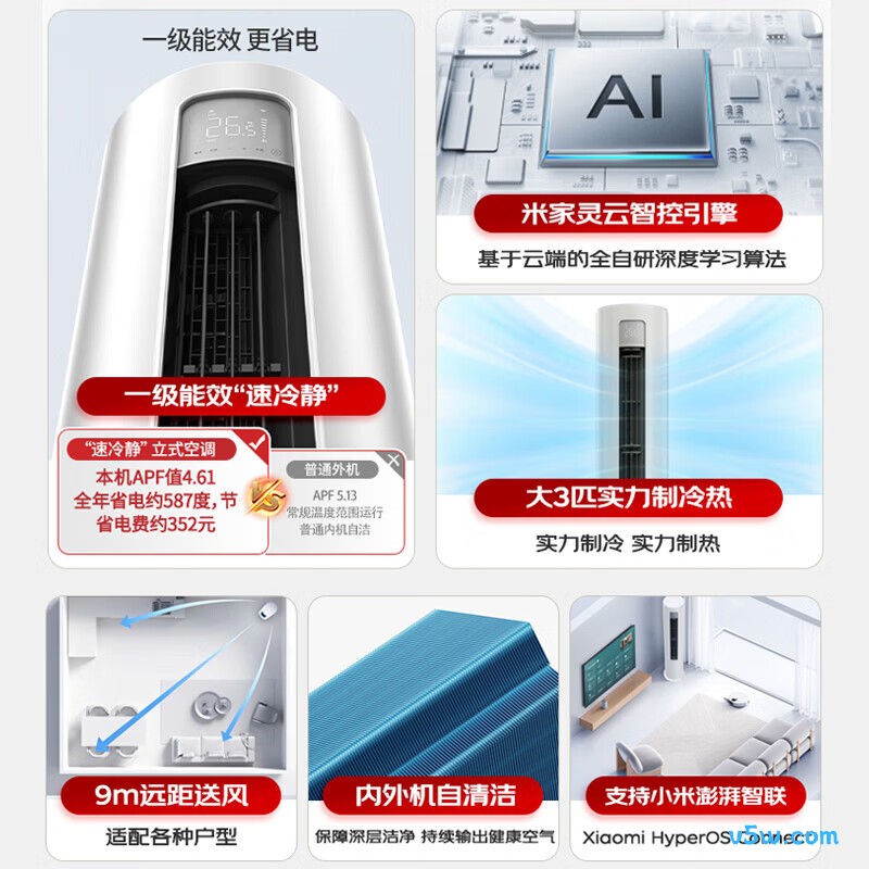 小米 72LW-PL30/A1A1 大3匹空调图片