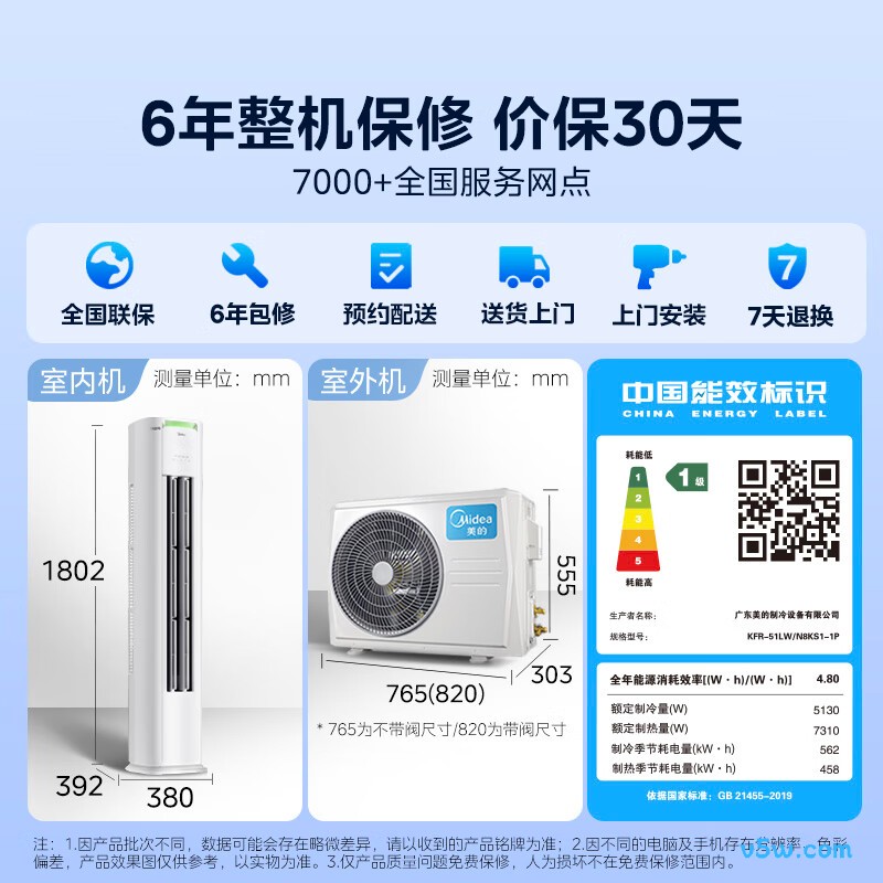 美的 KFR-51LW/N8KS1-1P 大2匹空调图片