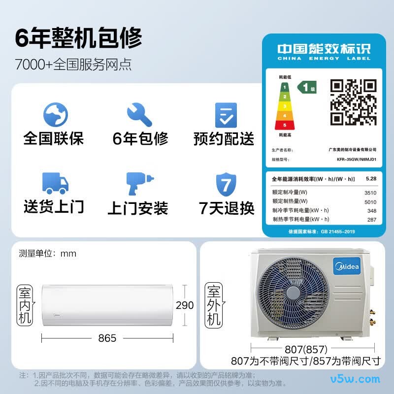 美的 KFR-35GW/N8MJD1 1.5匹空调图片