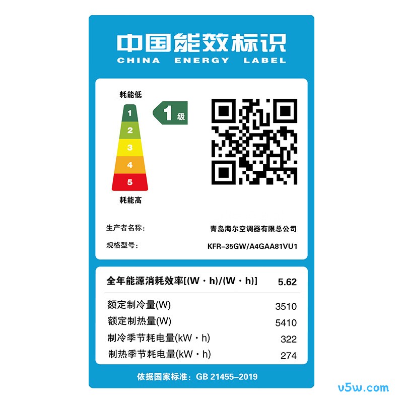 海尔 KFR-35GW/A4GAA81VU1 1.5匹空调图片