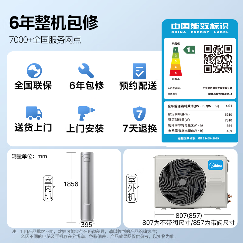 美的 KFR-51LW/QJ201-1 2匹空调图片