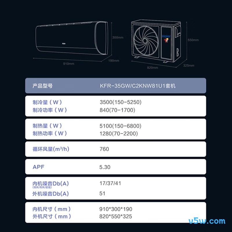 海尔 KFR-35GW/C2KNW81U1 1.5匹空调图片